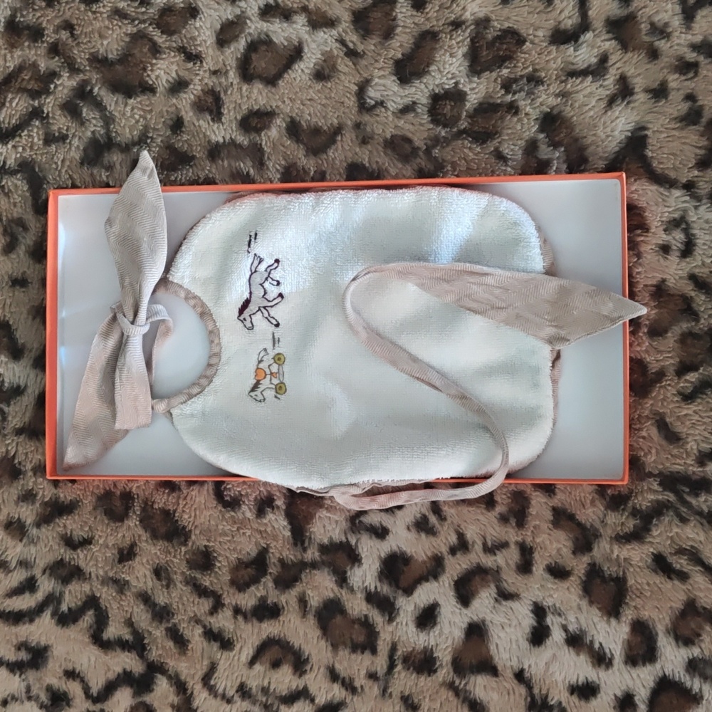 Authentic Hermes Embroidered Bib